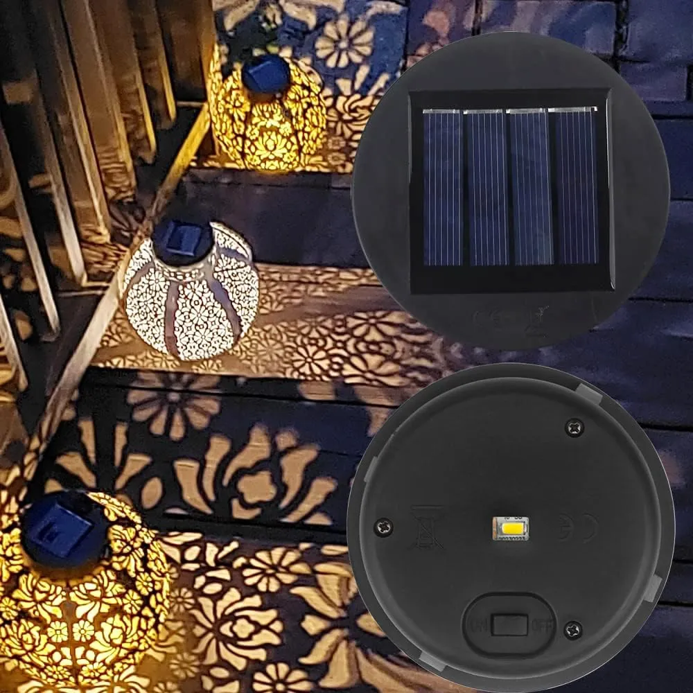 2 Pack Solar Lights Replacement Top, Solar Light Parts, LED Solar Panel Lantern Lid Lights, Outdoor Lantern Solar Replacement Parts, Garden Patio Decor Light up Your Space (3.15in)