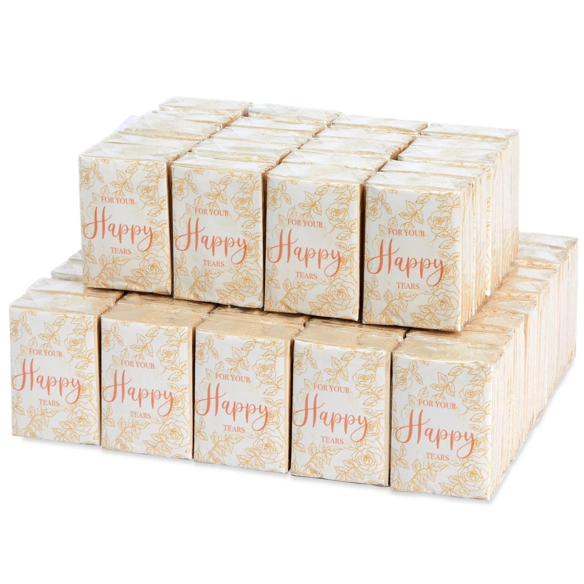 60 Count Bulk Wedding Tissues Packs for Guests, For Your Happy Tears, Individual Pocket Size Facial Tissues, 10 Sheets Each for Funerals or Graduation Party Favors (2.9 x 2 In)