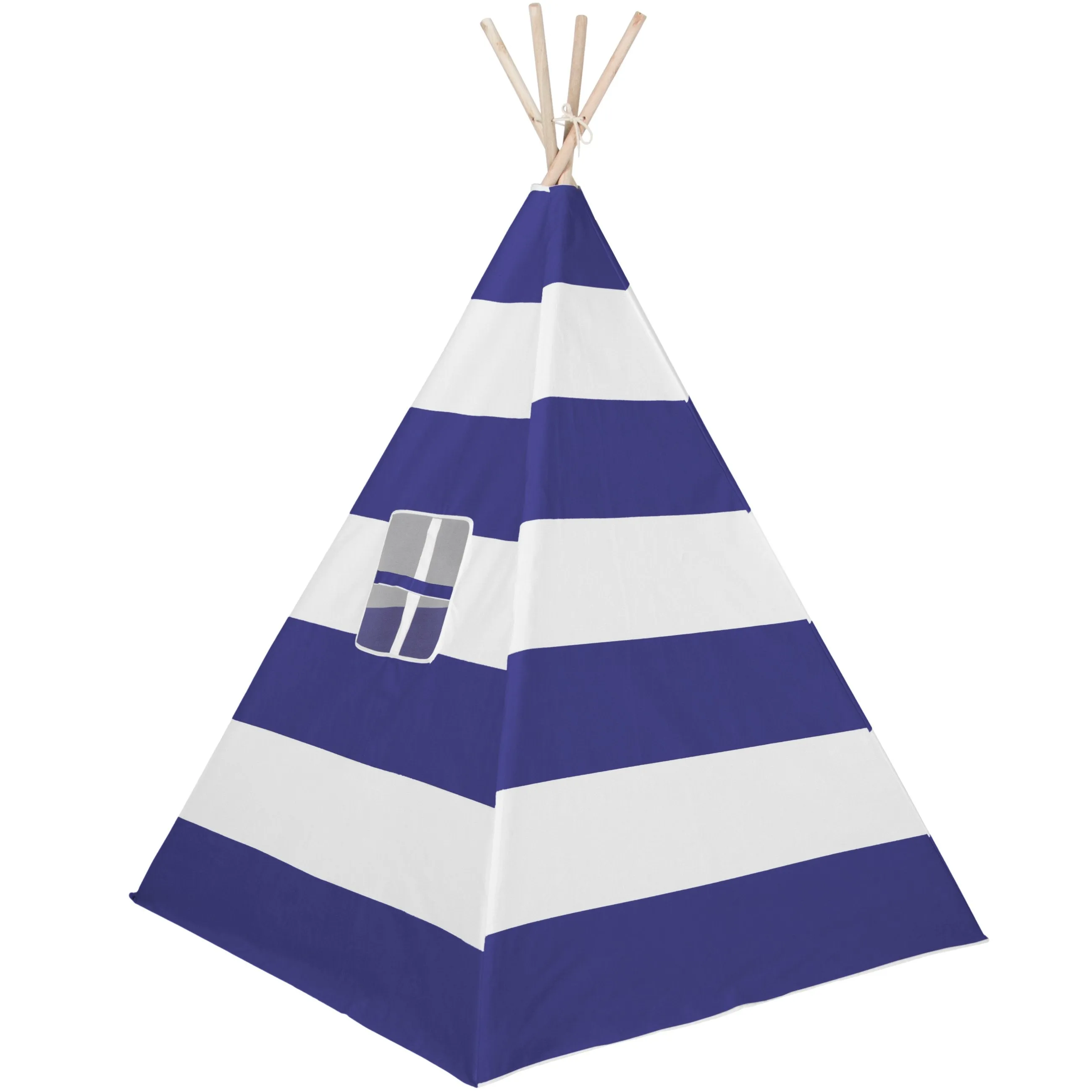 6ft Kids Pretend Cotton Teepee Play Tent w/ Mesh Window, Carrying Case