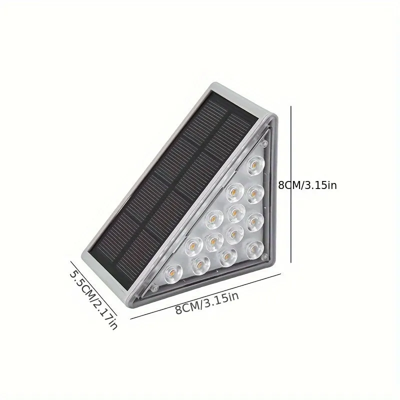 6pcs/12pcs Solar Pathway Lights, Outdoor Waterproof, Footstep Stairs Step Aisle Landscape Lights