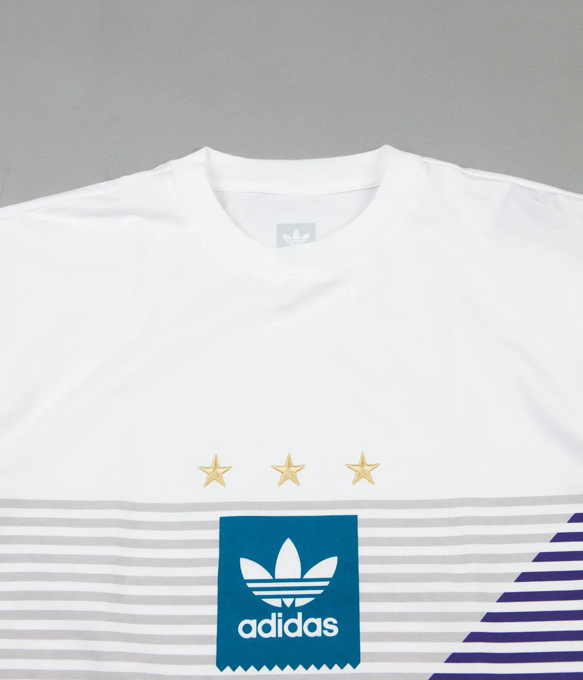 Adidas Campeonato T-Shirt - White / Grey One / Collegiate Purple / Active Teal