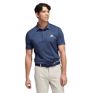 Adidas Jacquard Golf Polo Shirt - Navy