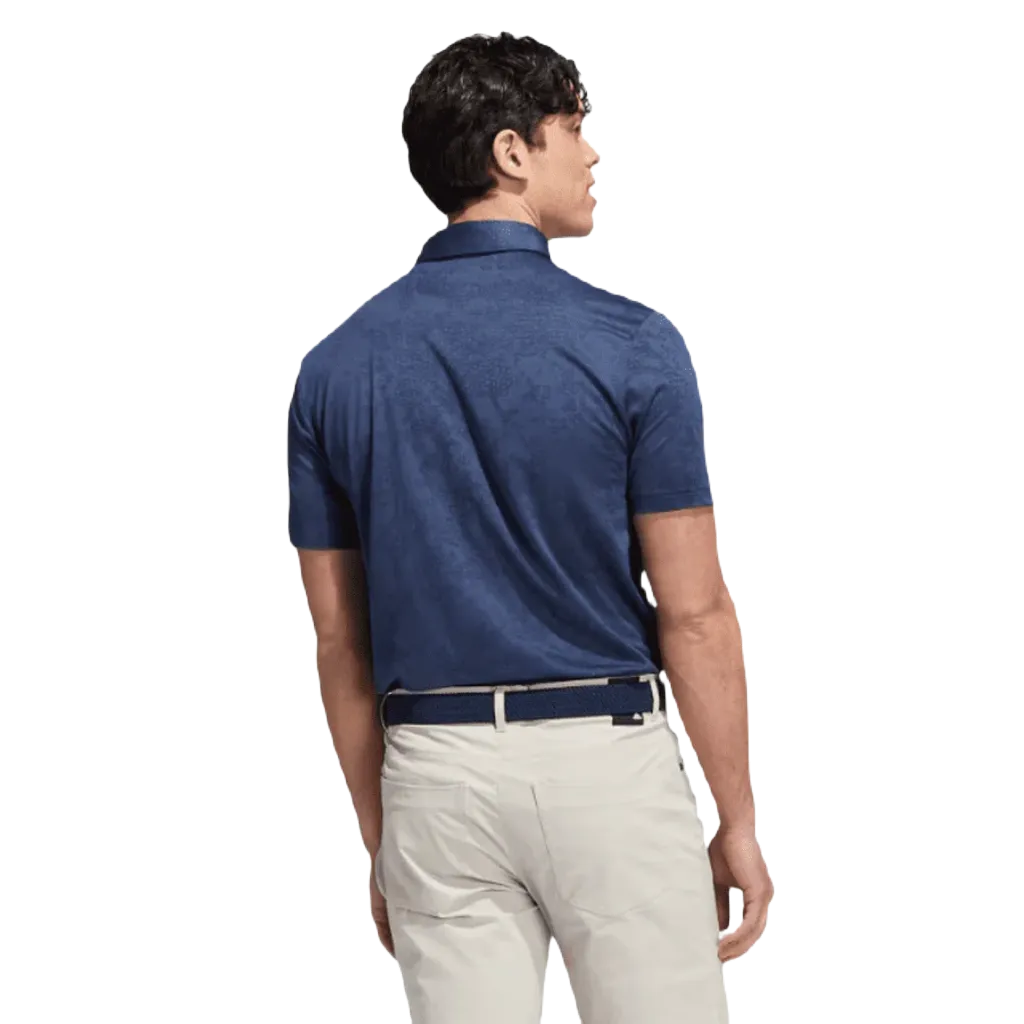 Adidas Jacquard Golf Polo Shirt - Navy