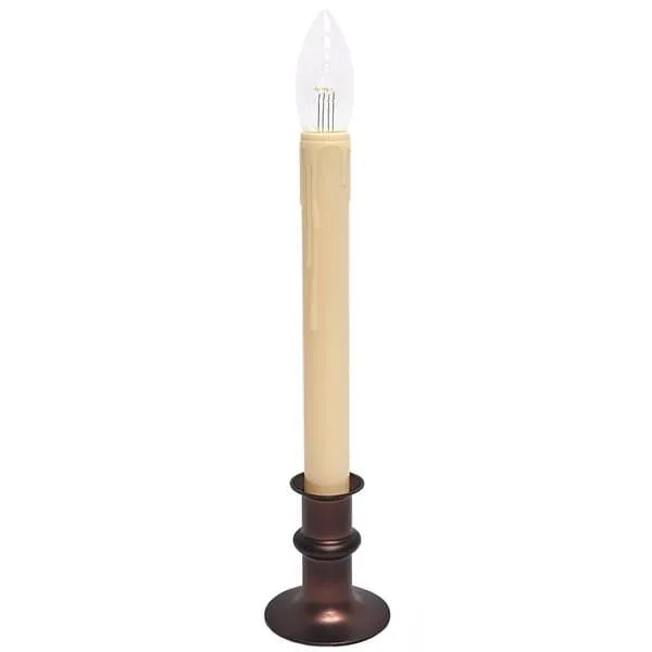 Adjustable Base Window LED Candle Antique Bronze