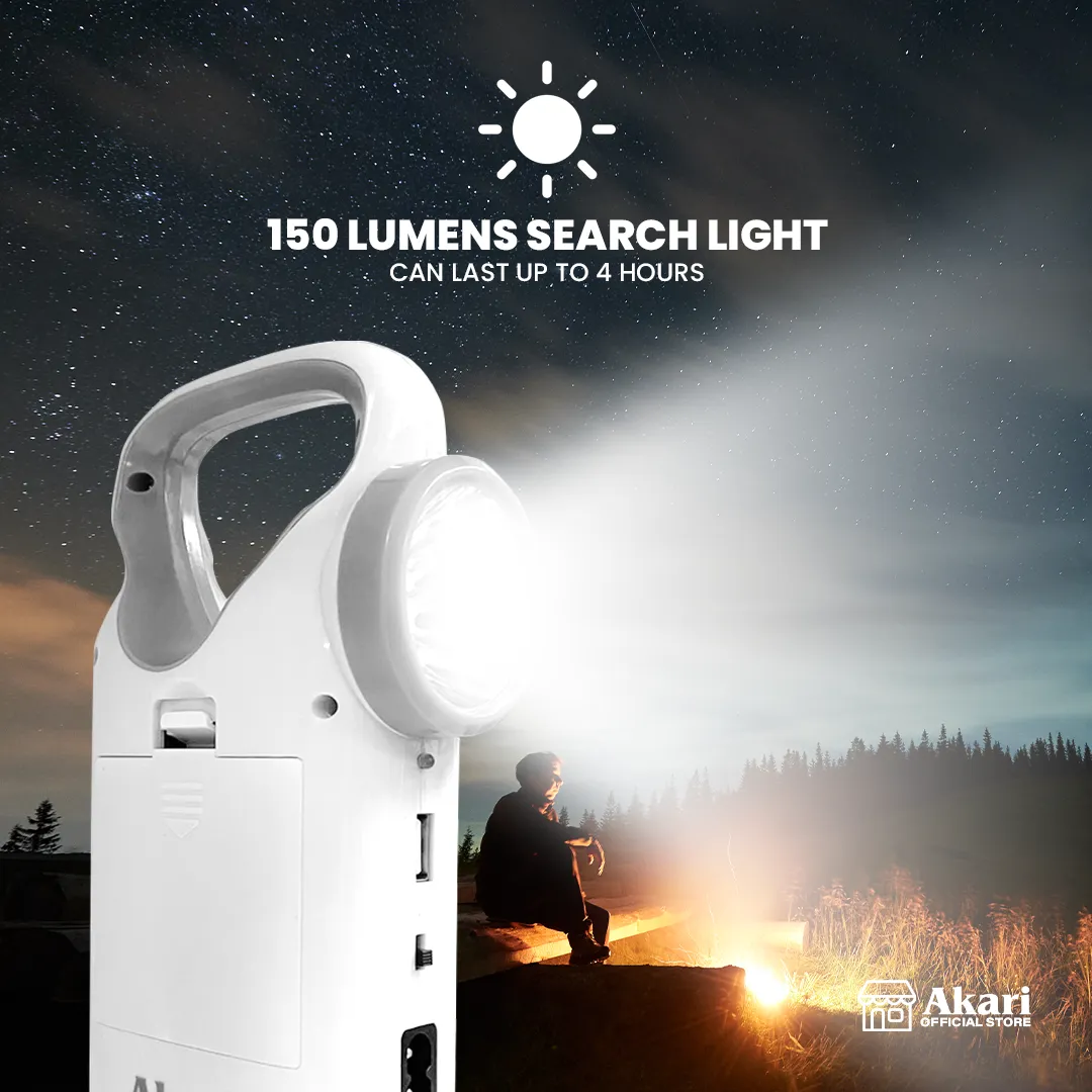 Akari B1G1 : 8 Rechargeable DeskFan (ARF-3509)   Lantern w/ Searchlight (ARL-K9821)