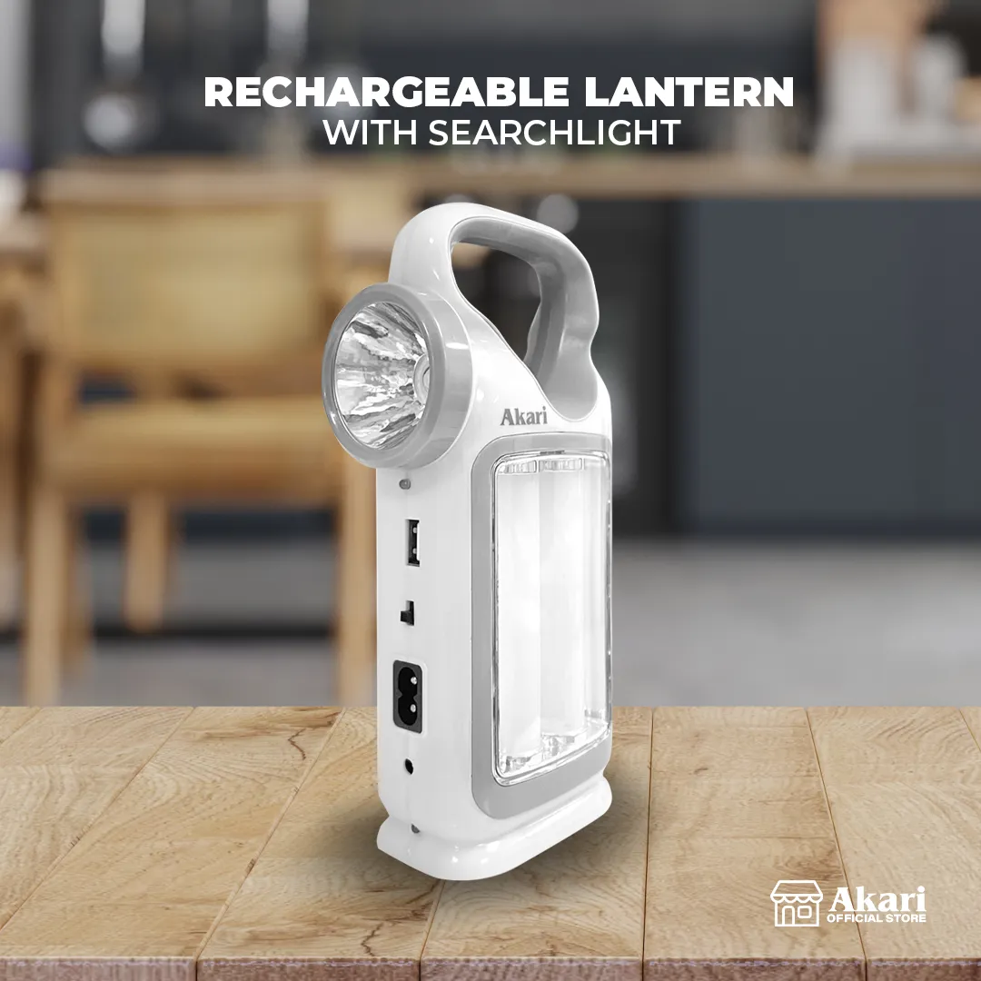 Akari B1G1 : 8 Rechargeable DeskFan (ARF-3509)   Lantern w/ Searchlight (ARL-K9821)