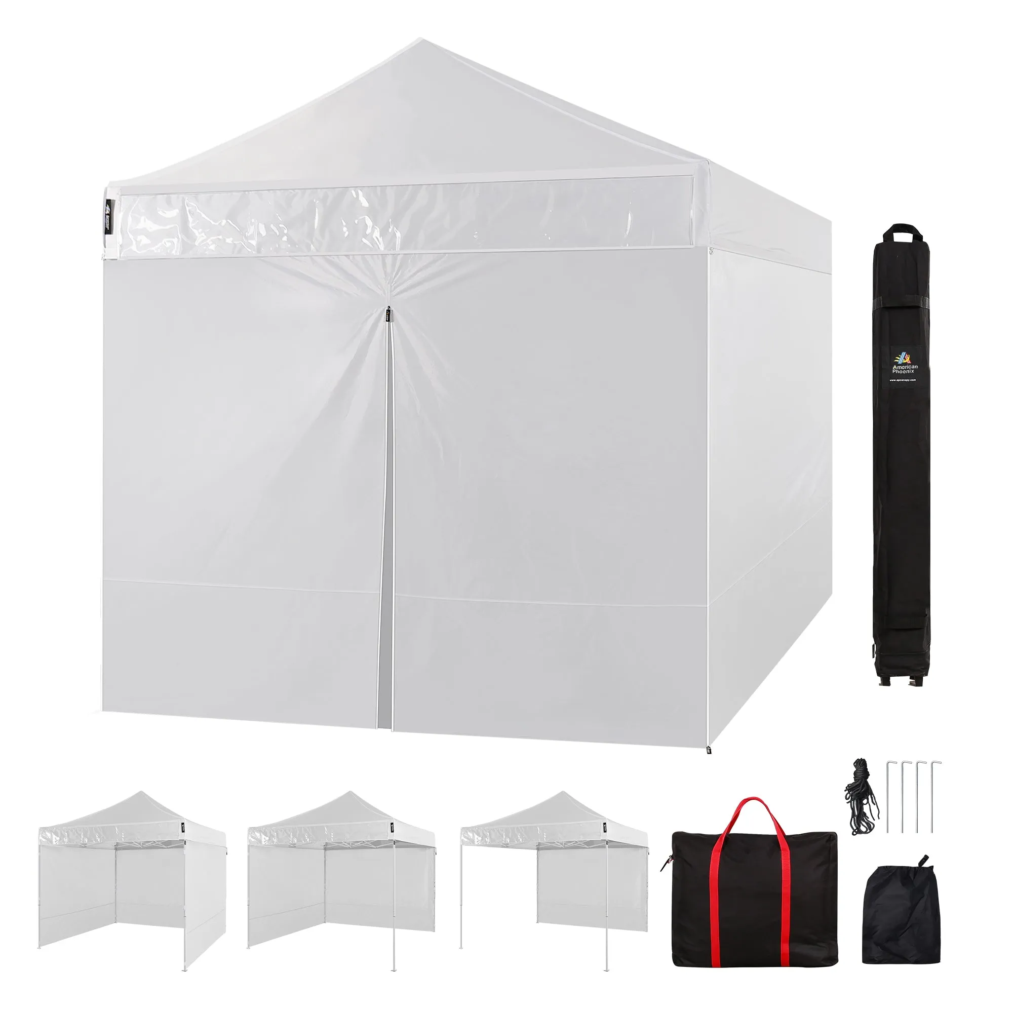 American Phoenix 10x10 Commercial Canopy Tent with Walls (White)