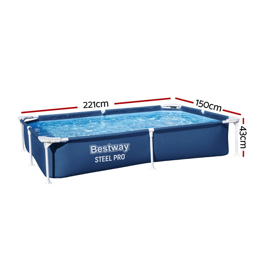 Bestway Swimming Pool Above Ground Frame Pools Outdoor Steel Pro 2.2 X 1.5M