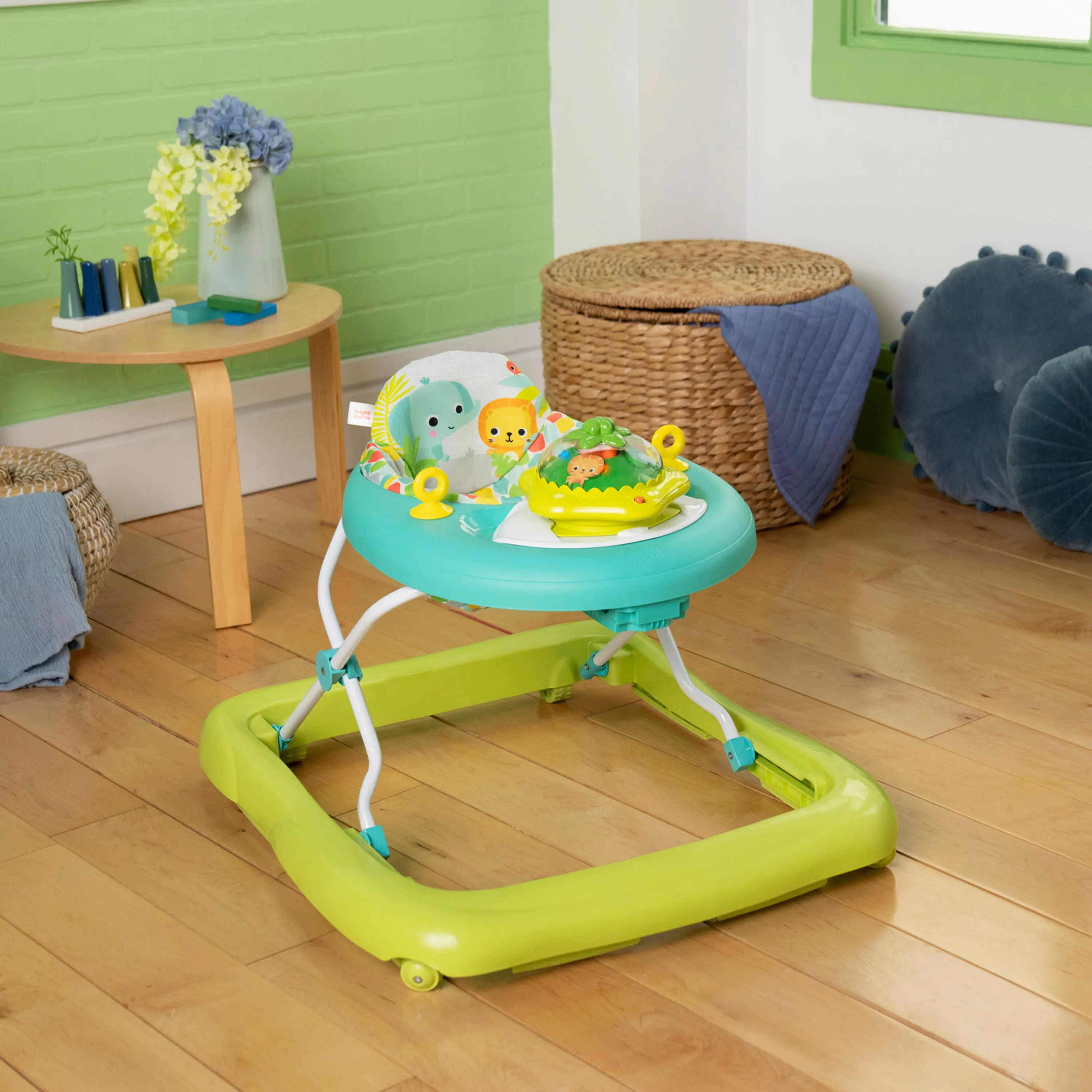 Bright Starts Wanderlights 2-in-1 Baby Walker, Blue Green