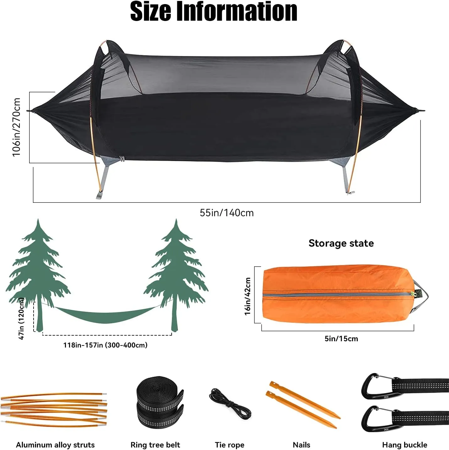 Camping Hammock with Mosquito Net and Rainfly Cover,Camping Hammock,Lightweight Portable Hammock,Waterproof Camping Hammock for Outdoor Backpacking Hiking Travel (Yellow)