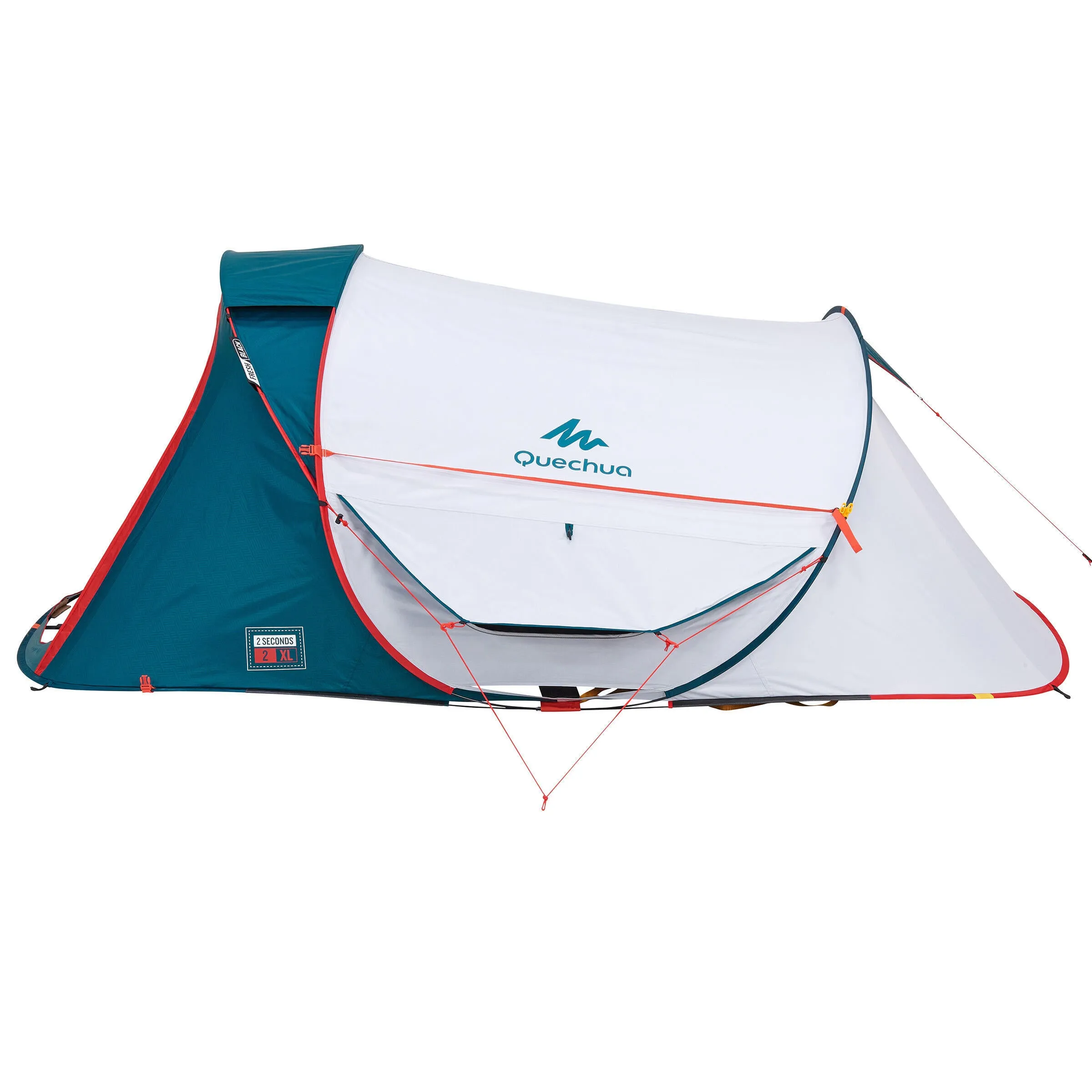 Camping tent Quechua Fresh & Black 2 Seconds XL 2-person, white/blue