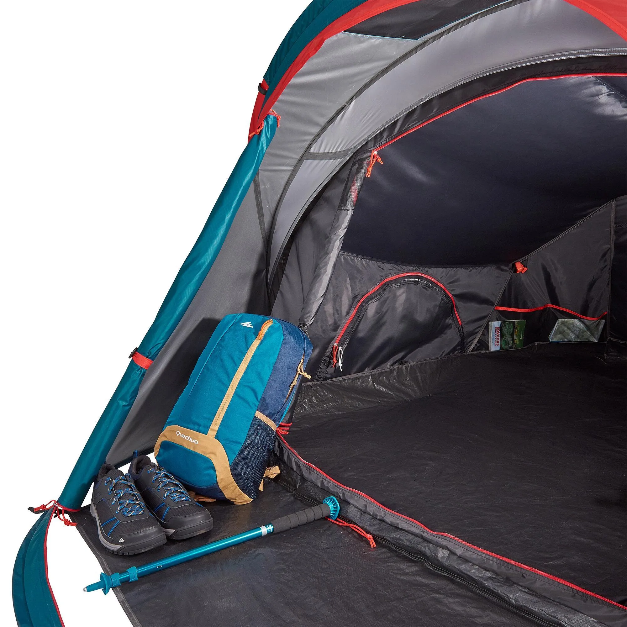 Camping tent Quechua Fresh & Black 2 Seconds XL 2-person, white/blue