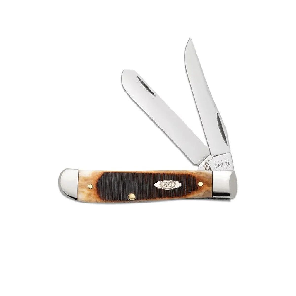 CASE KNIVES SAWCUT JIG MOLASSES BONE MINI TRAPPER