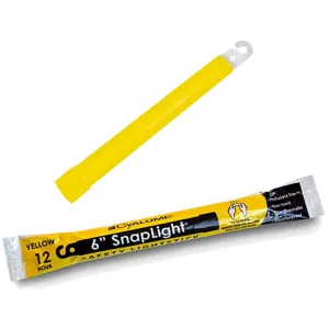 Cyalume SnapLight Lightstick 12 Hour 6”  Yellow