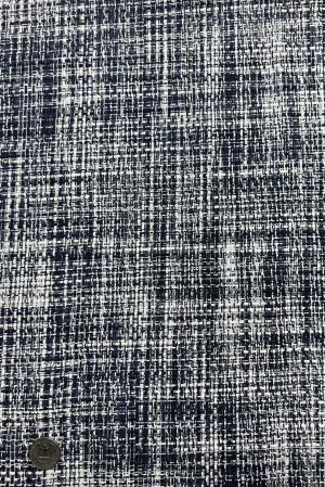 Denim Blue Silk Tweed Fabric