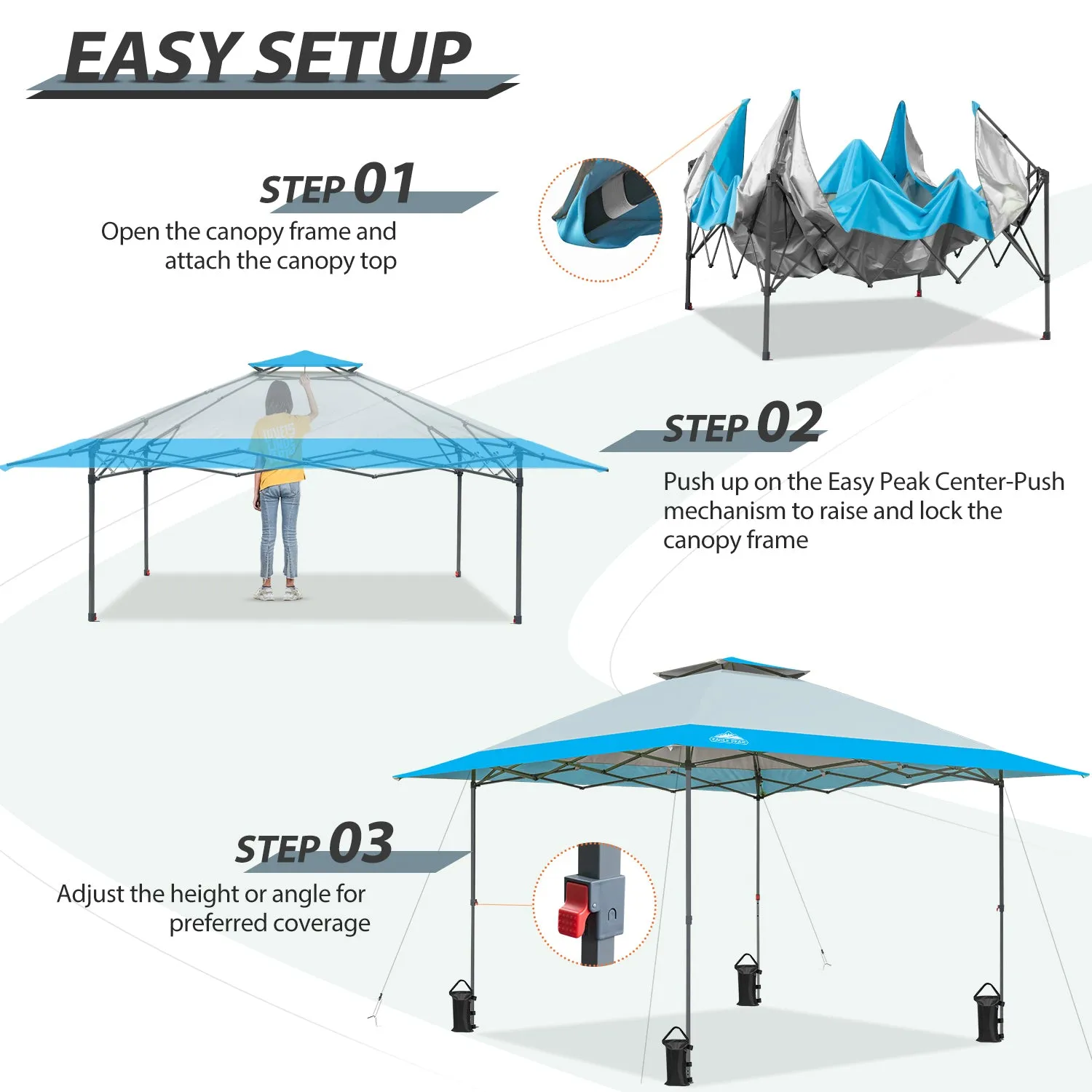 EAGLE PEAK 13x13 Straight Leg Pop Up Canopy Tent