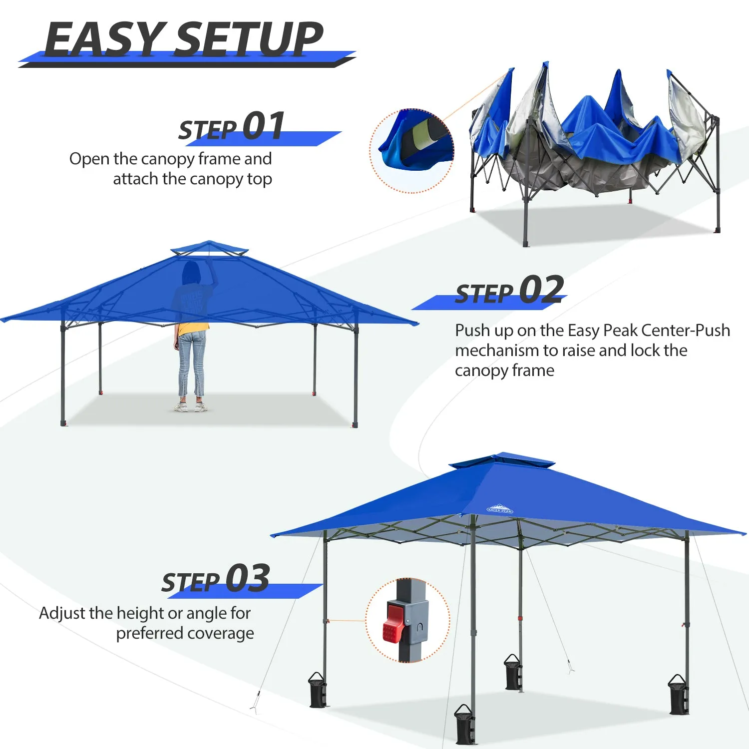 EAGLE PEAK 13x13 Straight Leg Pop Up Canopy Tent