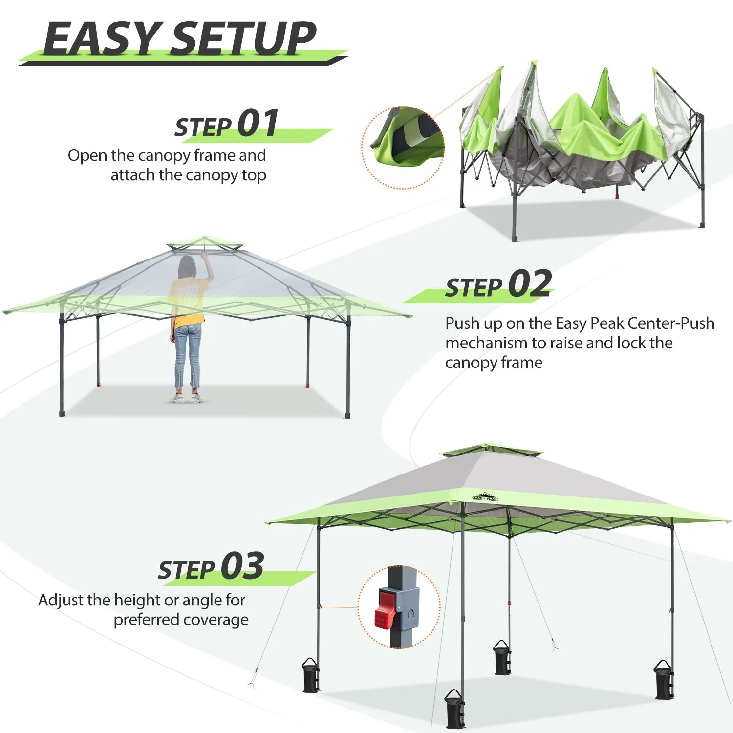 EAGLE PEAK 13x13 Straight Leg Pop Up Canopy Tent