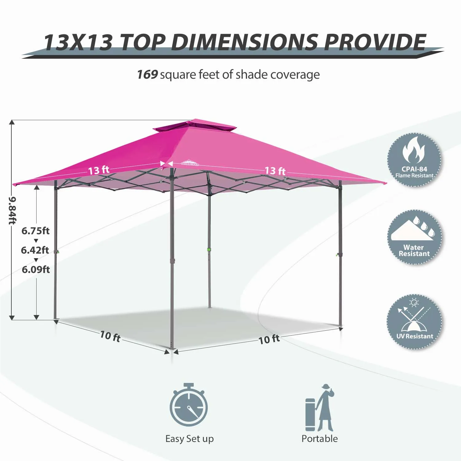 EAGLE PEAK 13x13 Straight Leg Pop Up Canopy Tent