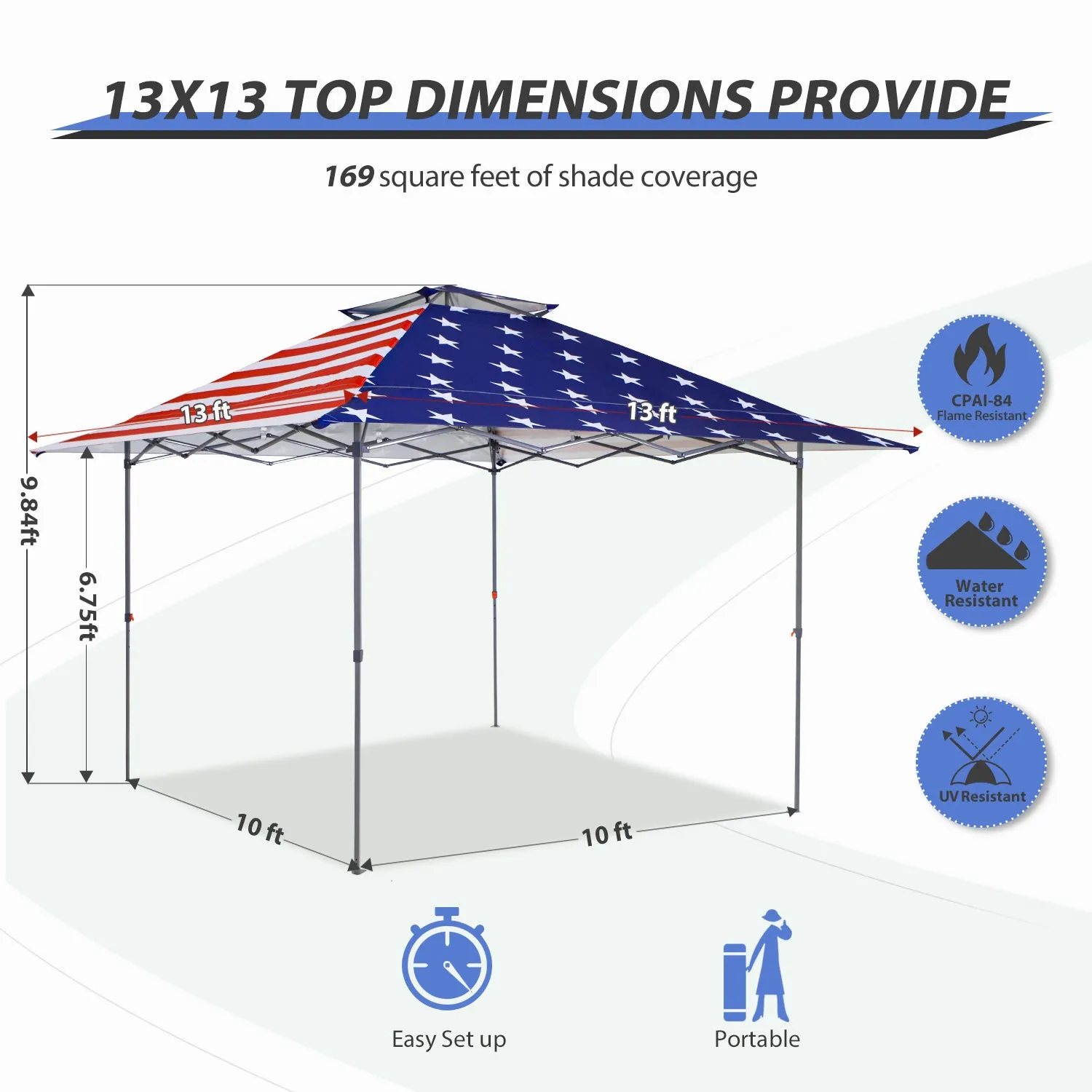 EAGLE PEAK 13x13 Straight Leg Pop Up Canopy Tent