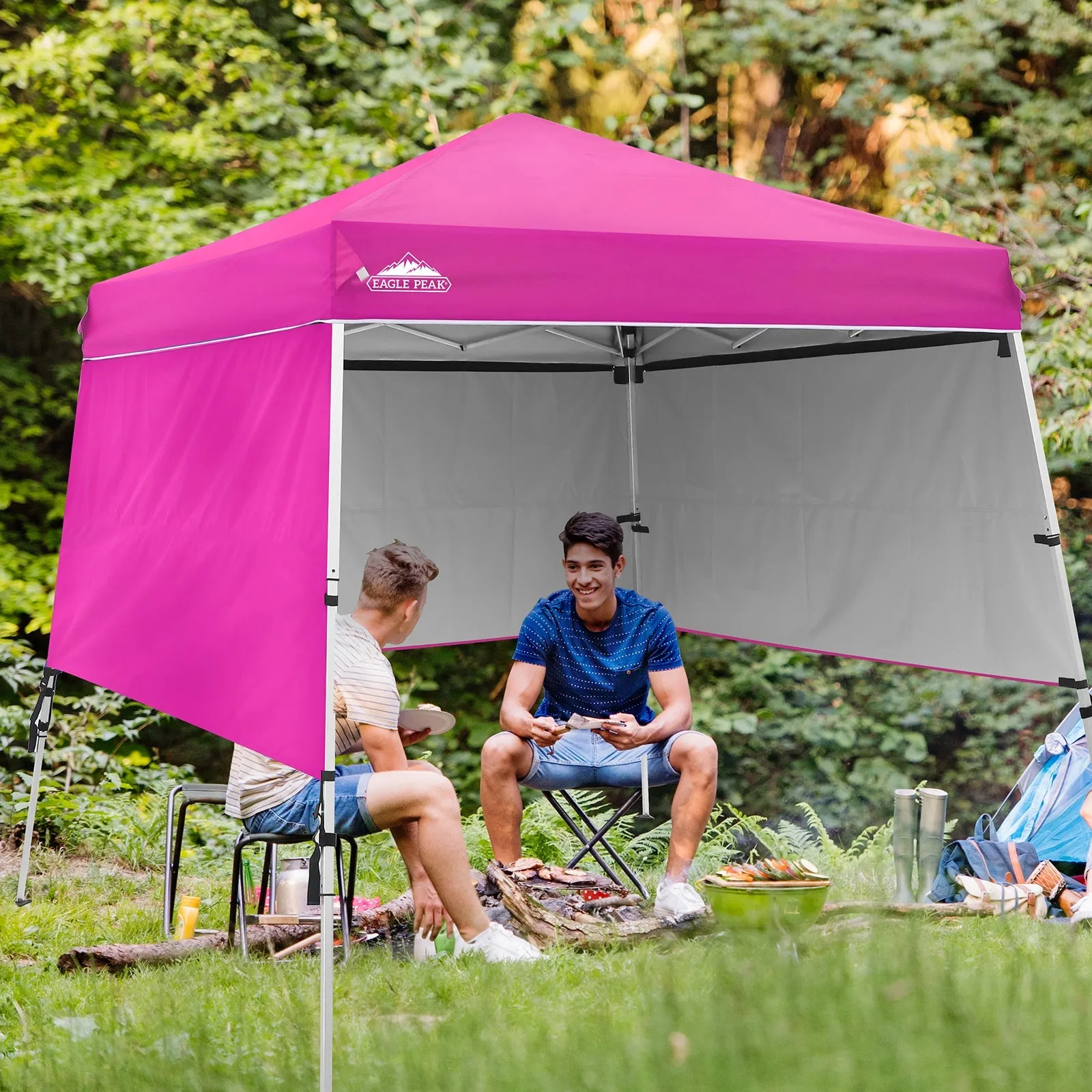 EAGLE PEAK Day Tripper 8x8 Aluminum Super-Lightweight Slant Leg Pop Up Canopy with 3 Removable Walls