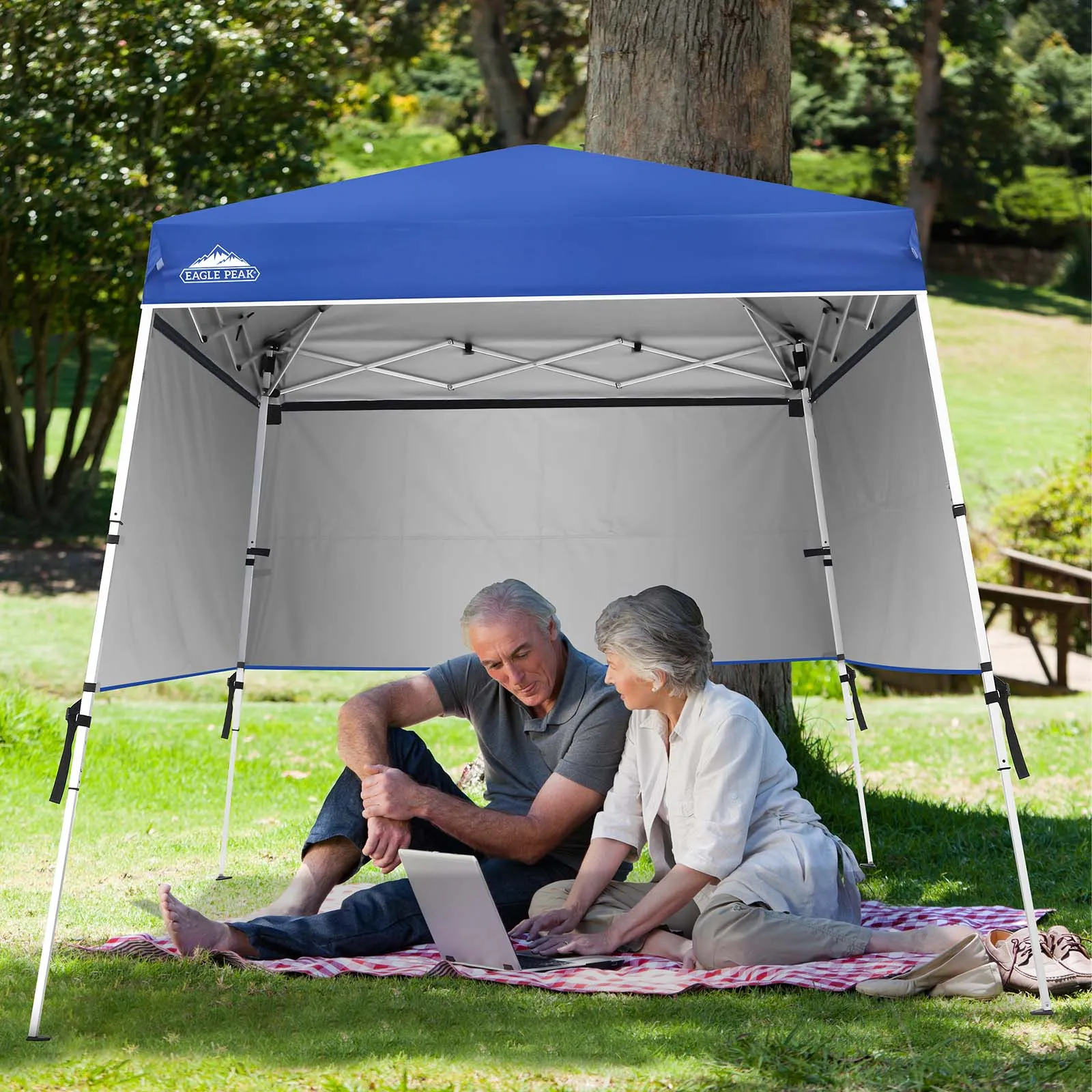 EAGLE PEAK Day Tripper 8x8 Aluminum Super-Lightweight Slant Leg Pop Up Canopy with 3 Removable Walls