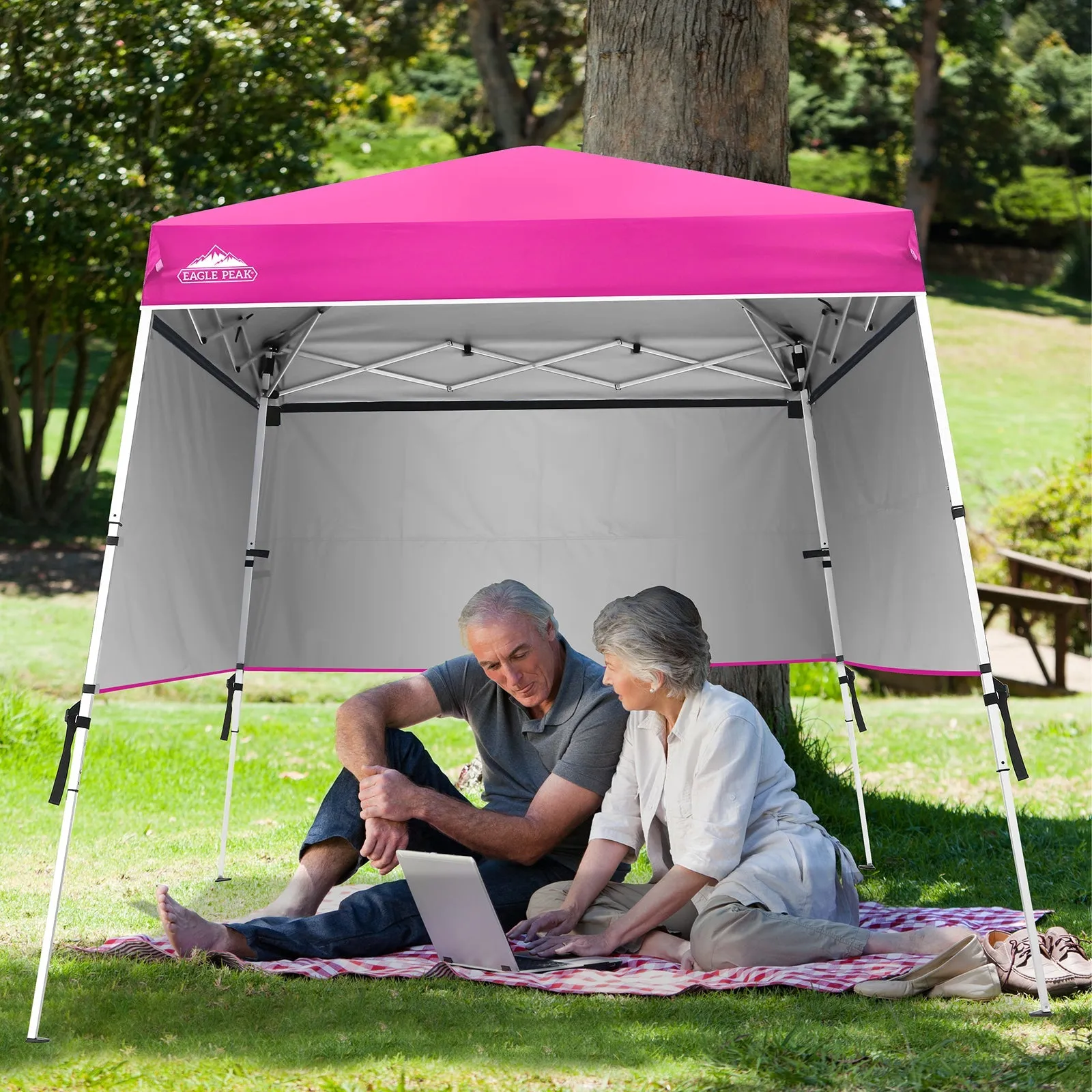 EAGLE PEAK Day Tripper 8x8 Aluminum Super-Lightweight Slant Leg Pop Up Canopy with 3 Removable Walls