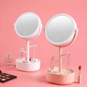 Ecoco Smart LED Light Cosmetic Makeup Mirror USB Touch Screen Home Desk Vanity 360°