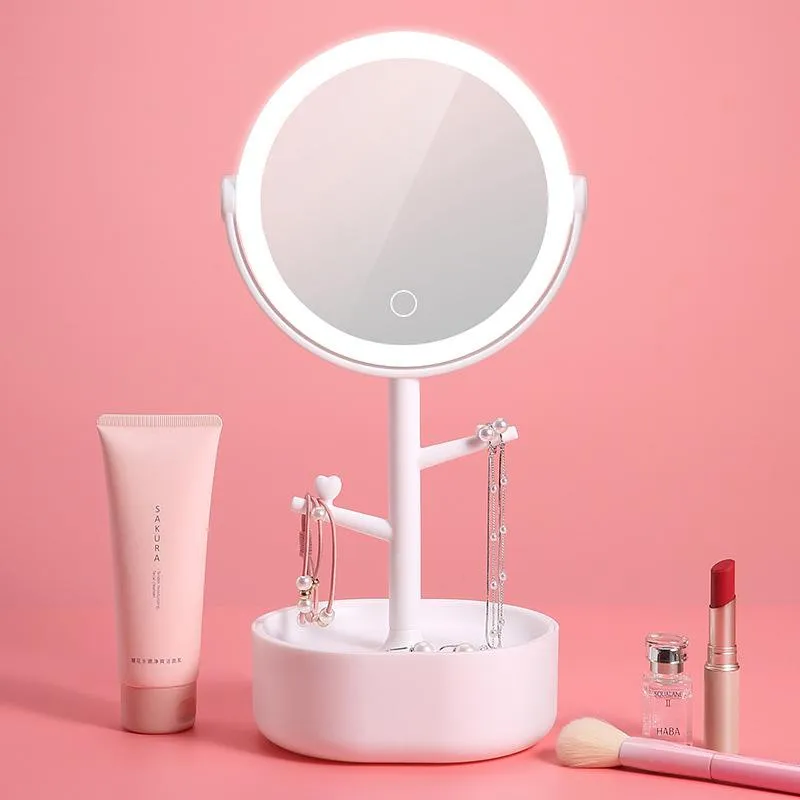 Ecoco Smart LED Light Cosmetic Makeup Mirror USB Touch Screen Home Desk Vanity 360°