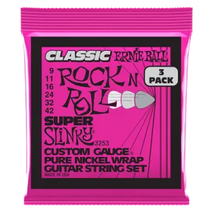 Ernie Ball Super Slinky Classic Rock and Roll 9-42 (3 Set Pack)