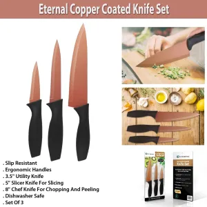 Eternal Copper Coated Knife Set - 3 Essential Kitchen Tools