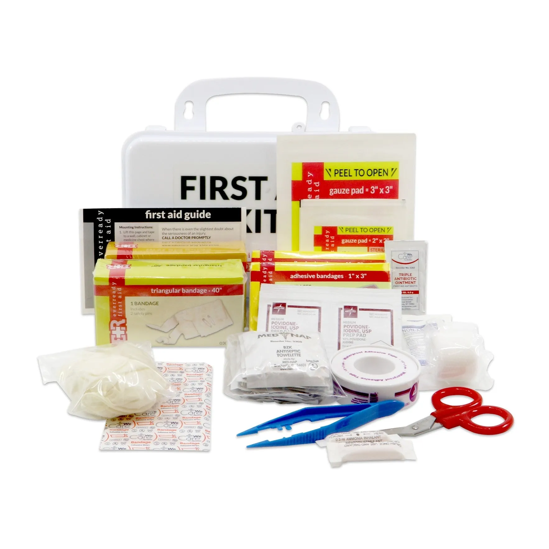 Ever Ready First Aid 10 Person First Aid Kit with Plastic Case, Type III, Ansi A, OSHA Compliant