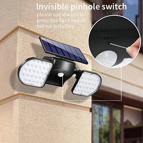 Fitybow Solar Lights Outdoor, 56 LED Solar Light Outdoor with Motion Sensor Security Lights Solar Powered Wall Lights Spotlights Waterproof 360-Degree Adjustable for Wall Patio Porch (1Pack)