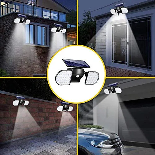 Fitybow Solar Lights Outdoor, 56 LED Solar Light Outdoor with Motion Sensor Security Lights Solar Powered Wall Lights Spotlights Waterproof 360-Degree Adjustable for Wall Patio Porch (1Pack)