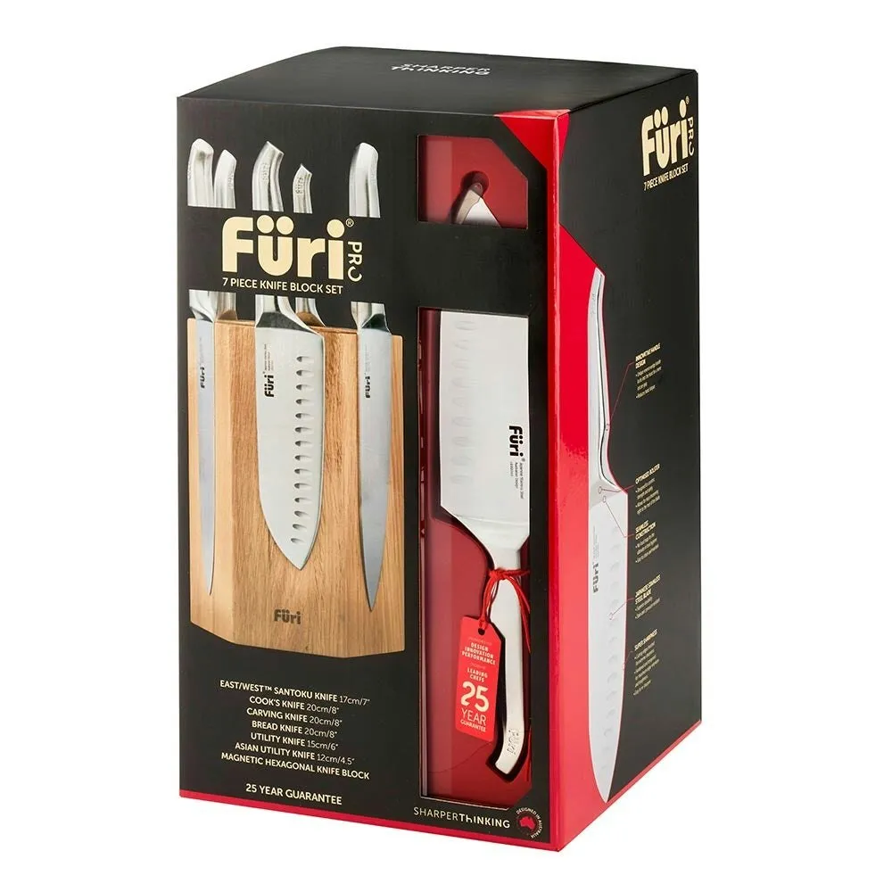 Furi Pro Magnetic Hexagonal Knife Block Set 7 Piece