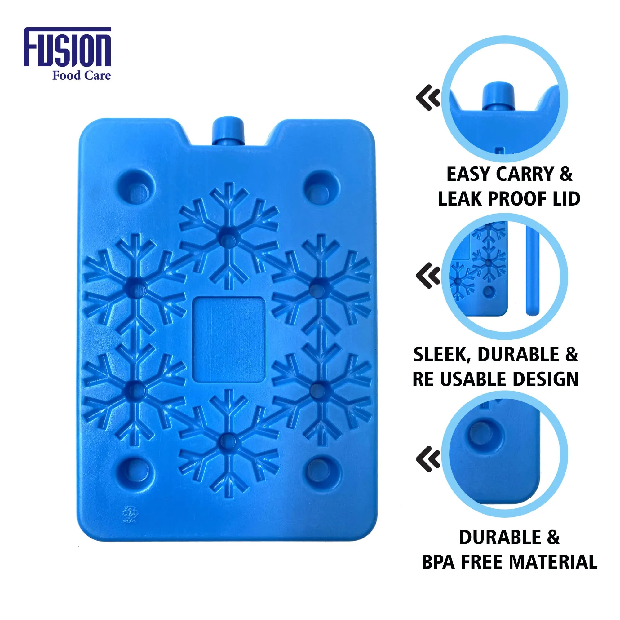 Fusion Food Cool Box Ice Packs Easy Carry Leak Proof Reusable Blocks Suitable for Cooler Bags Cold Boxes Lunch Picnics Outdoor Sports Camping Long Lasting Quick Freeze Slim BPA Free