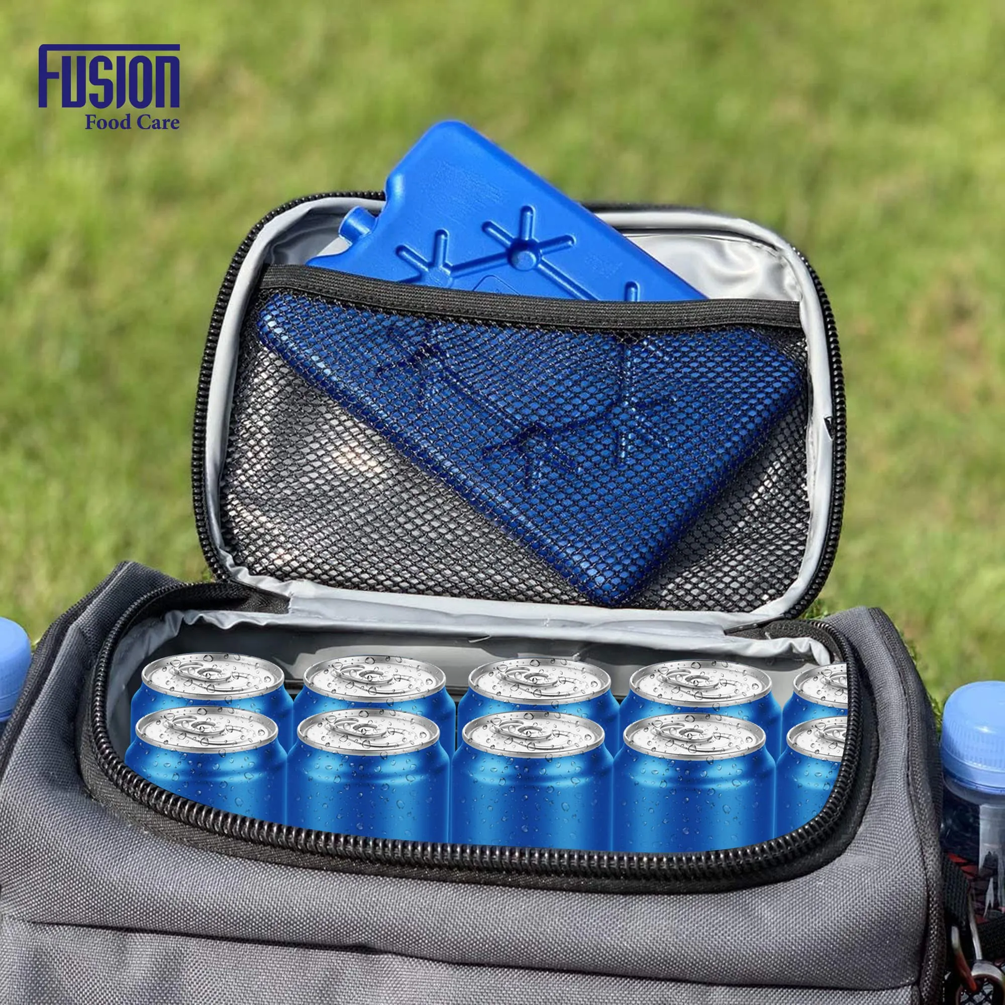 Fusion Food Cool Box Ice Packs Easy Carry Leak Proof Reusable Blocks Suitable for Cooler Bags Cold Boxes Lunch Picnics Outdoor Sports Camping Long Lasting Quick Freeze Slim BPA Free