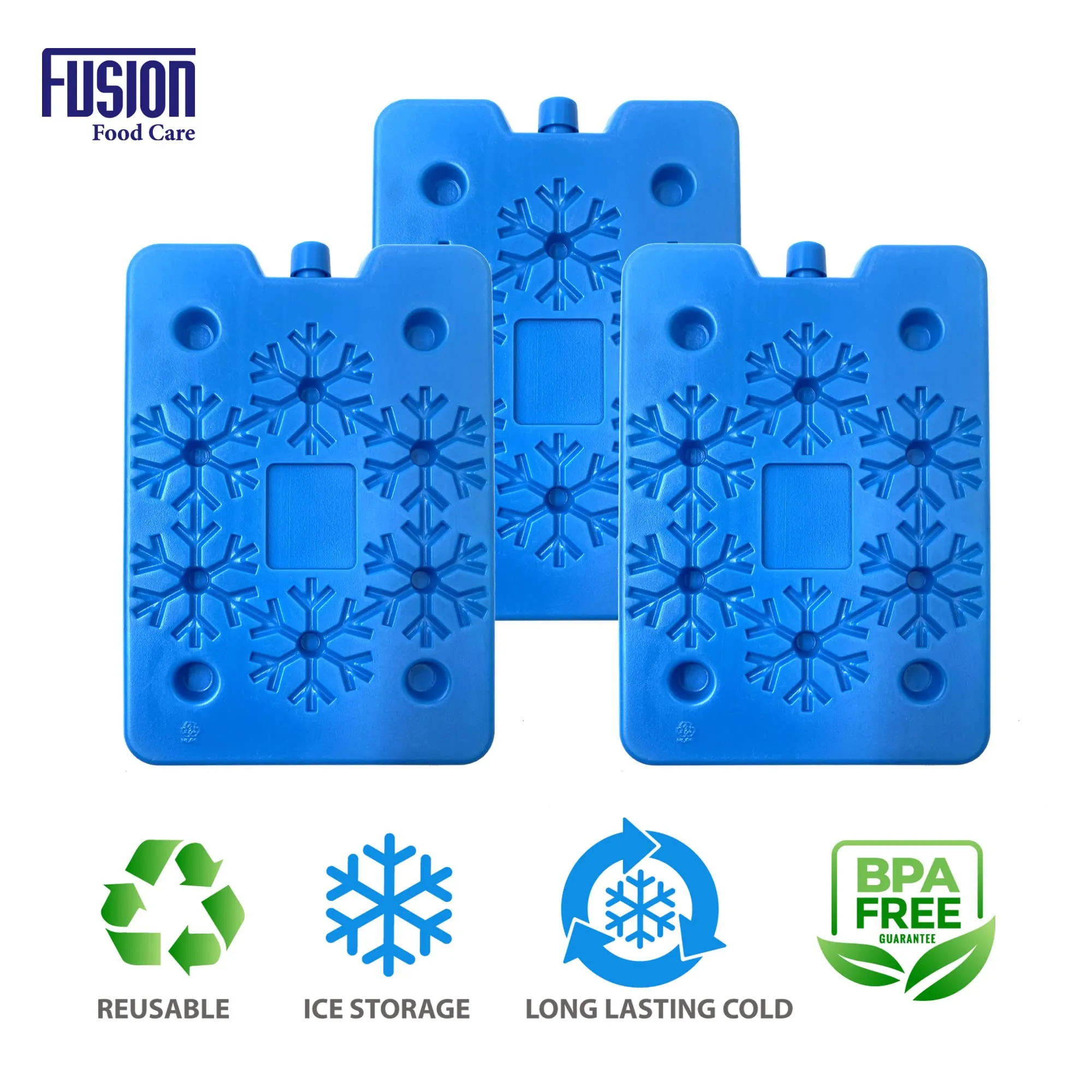 Fusion Food Cool Box Ice Packs Easy Carry Leak Proof Reusable Blocks Suitable for Cooler Bags Cold Boxes Lunch Picnics Outdoor Sports Camping Long Lasting Quick Freeze Slim BPA Free