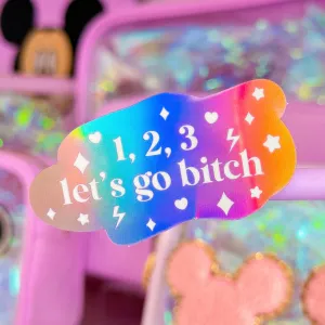 Glitter Waterproof Sticker - 1,2,3 LGB