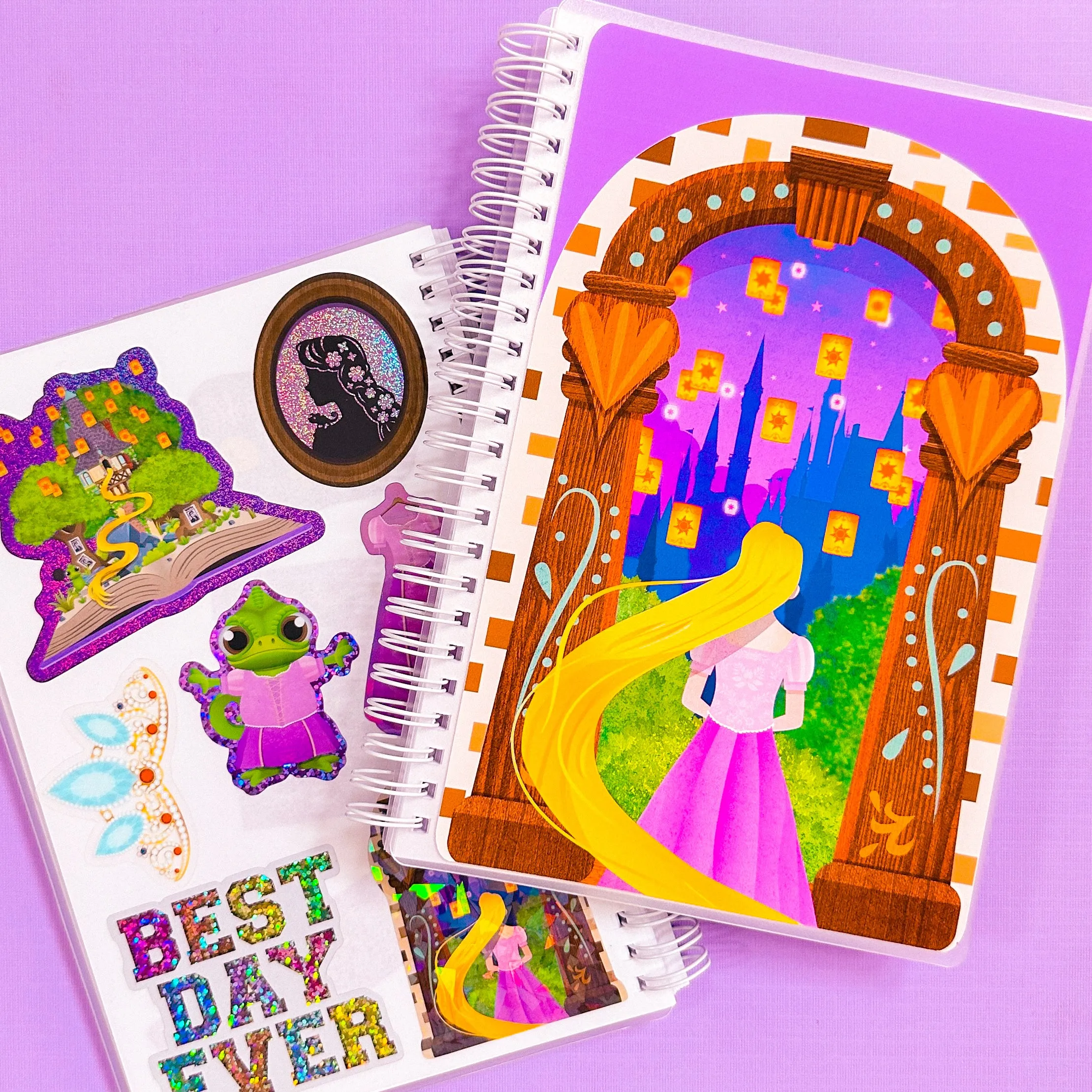 Glitter Waterproof Sticker - Book Spine (Rapuzel)