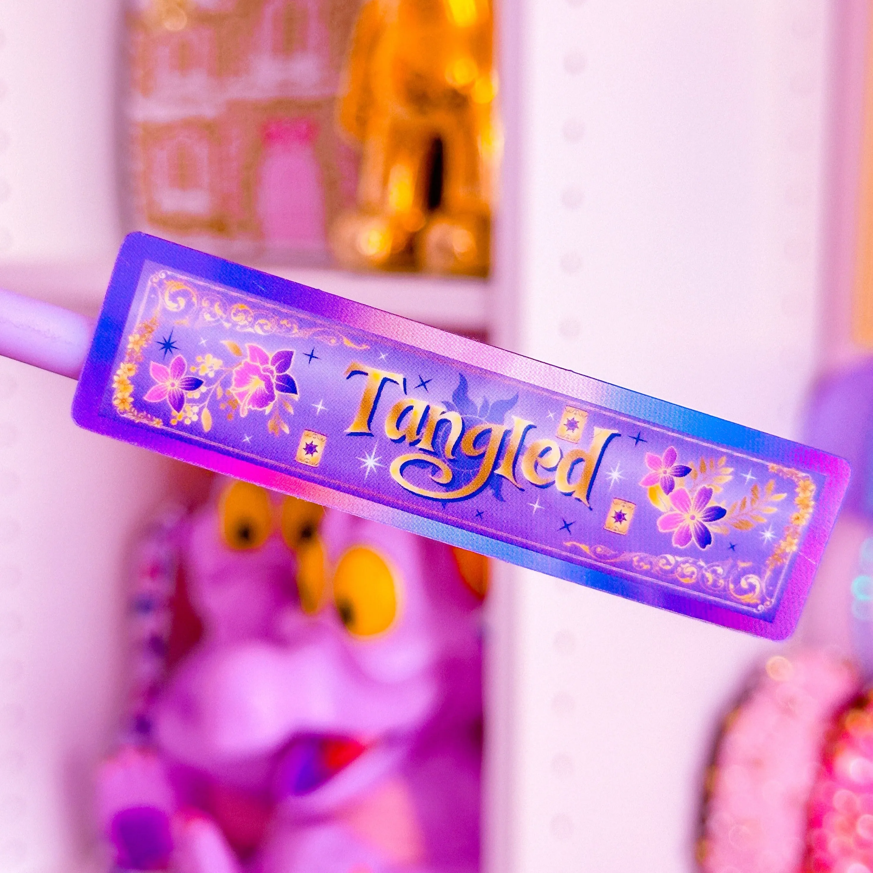 Glitter Waterproof Sticker - Book Spine (Rapuzel)