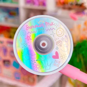 Glitter Waterproof Sticker - CD-ROM Summer Mix 1999