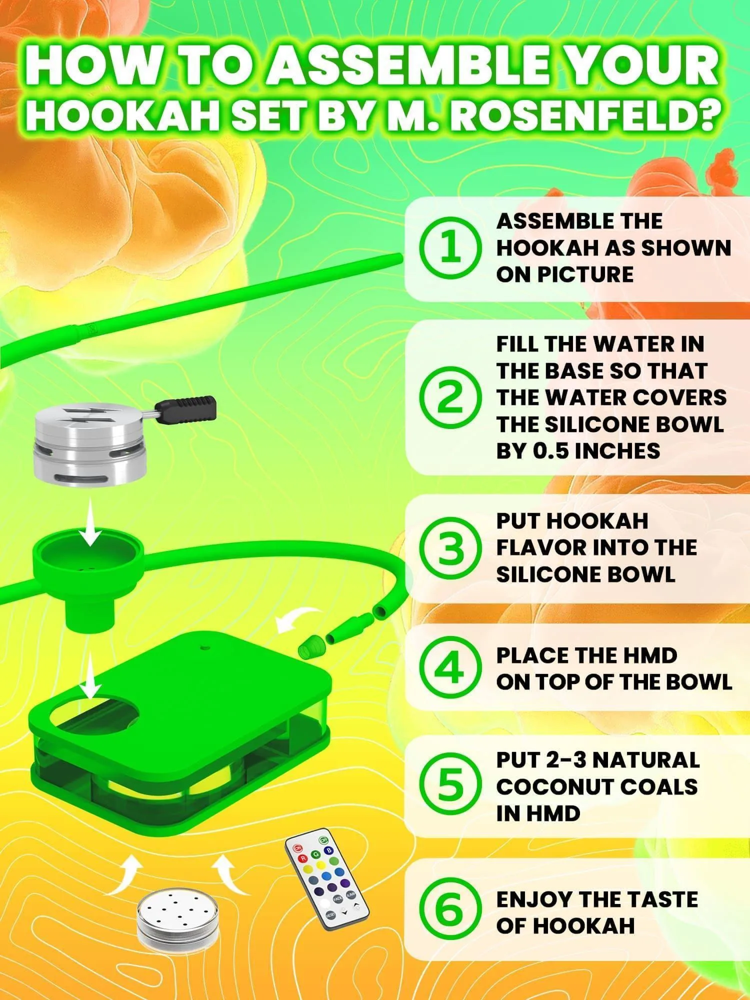 Green Hookah Set With Everything Premium Small Hookah Set For Travel With Case