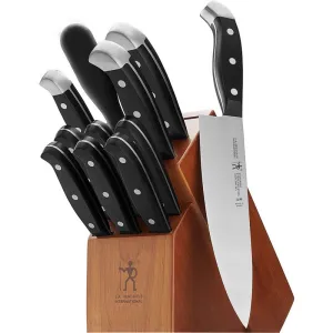 Henckels International Statement 12 Piece Knife Set in Dark Brown Block