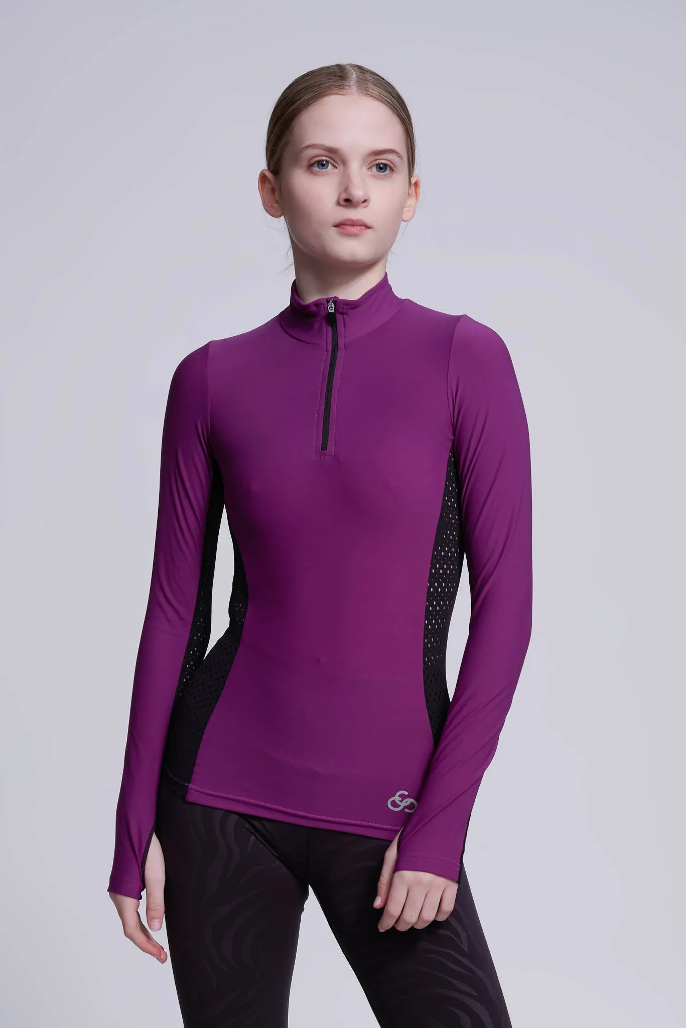 Inspire Half-Zip Top in Berry