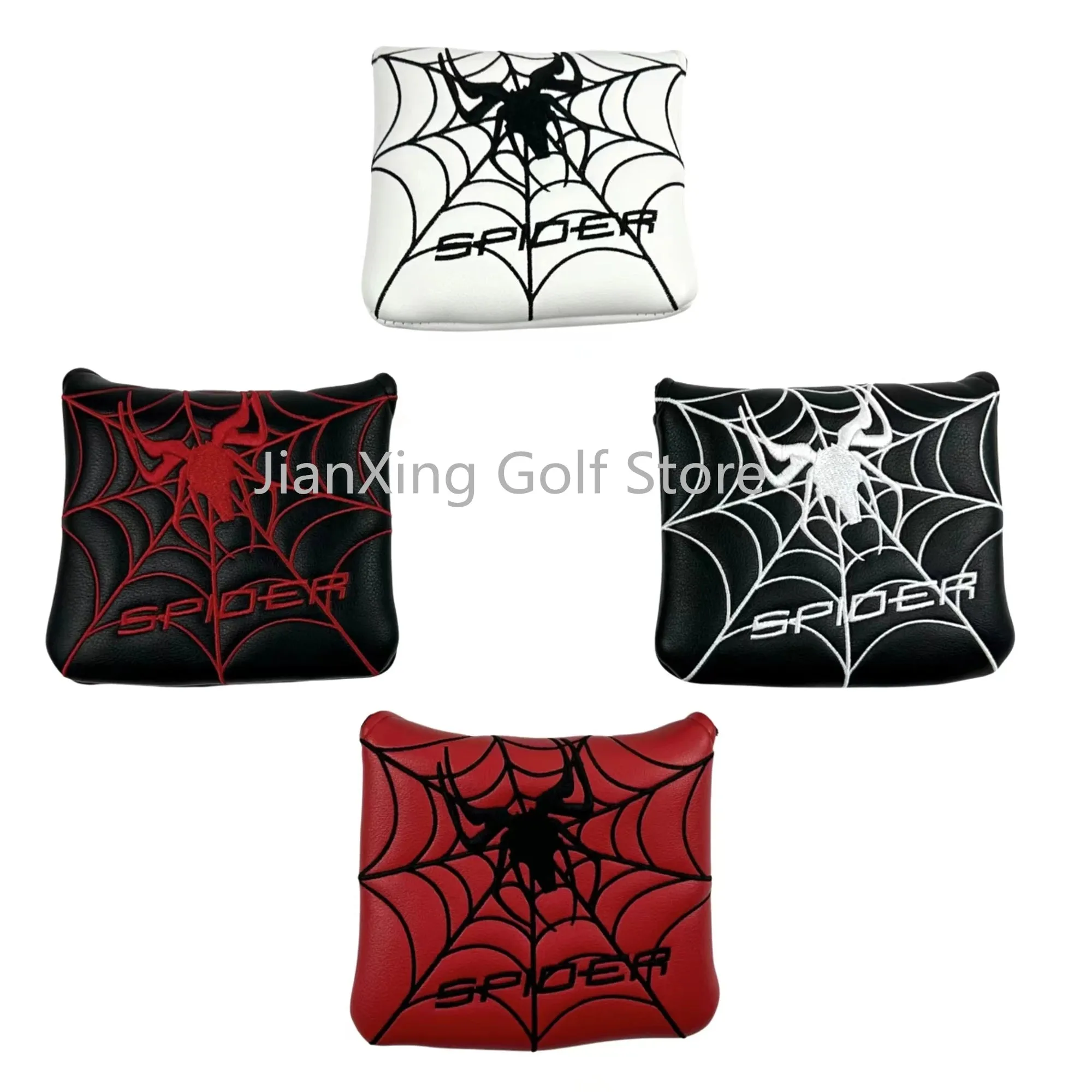 Leather Spider Embroidery Golf Putter Head Covers