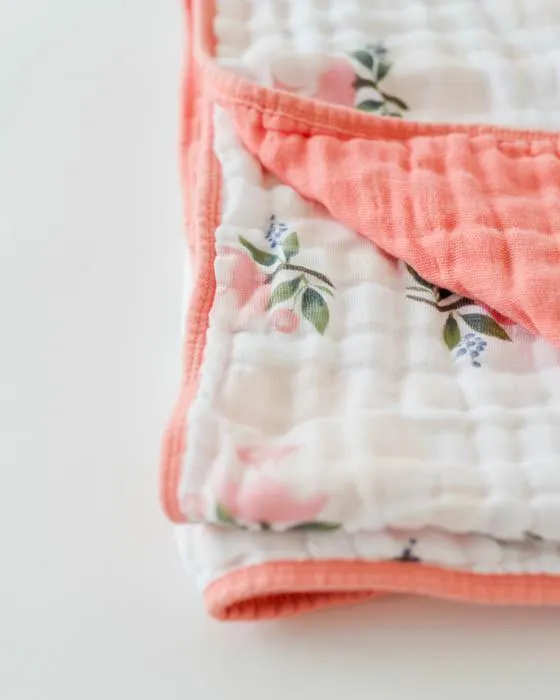 Little Unicorn - Muslin Blanket - Watercolor Rose