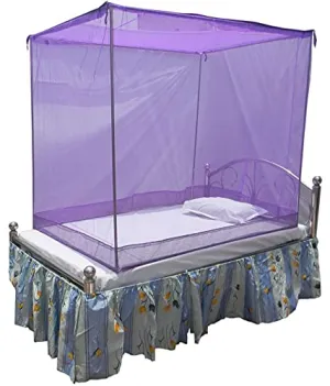 Machardani wala Mosquito net for Bed, Polycotton Mosquito Net for Double Bed and Single Bed, Frame Hung Mosquito net- Purple (5 * 7 ft)