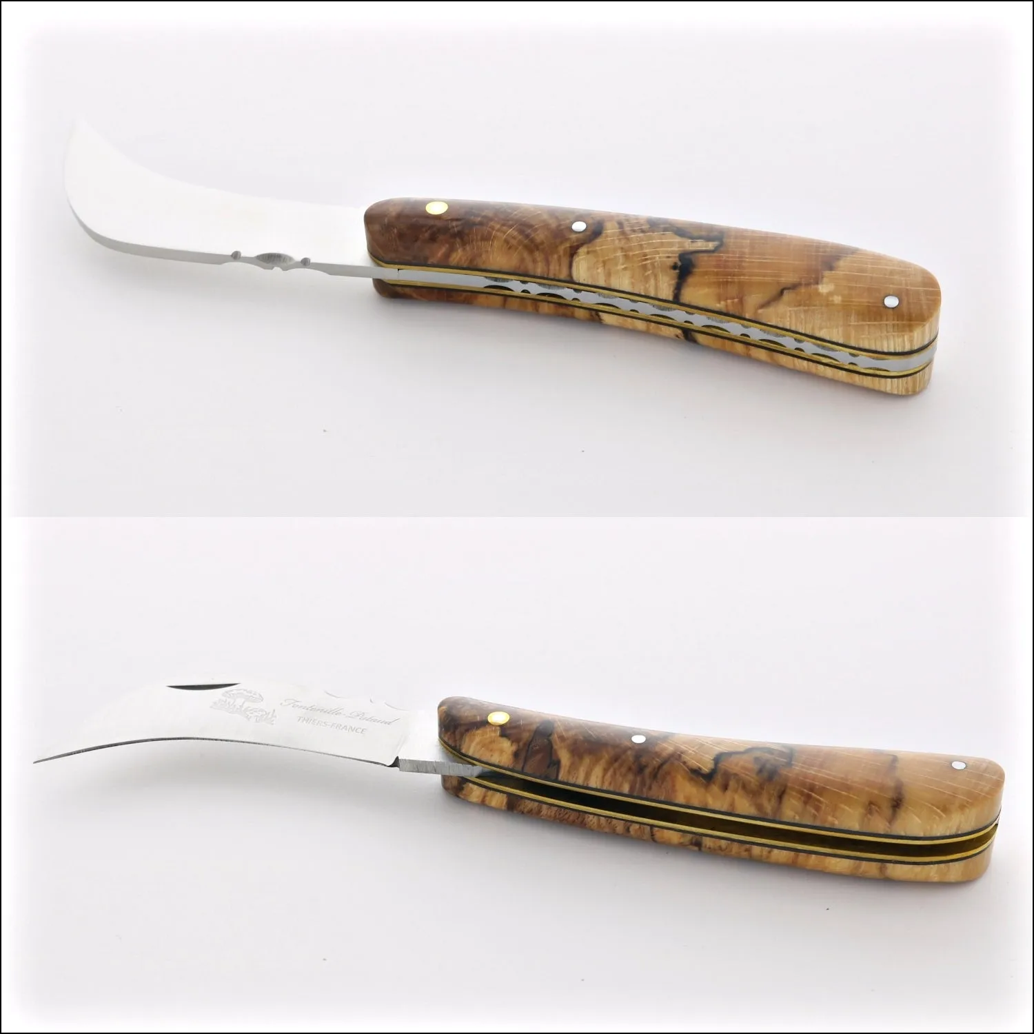 Mushroom Knife - Garden Knife Burled Beech End Grain Handle by Fontenille Pataud