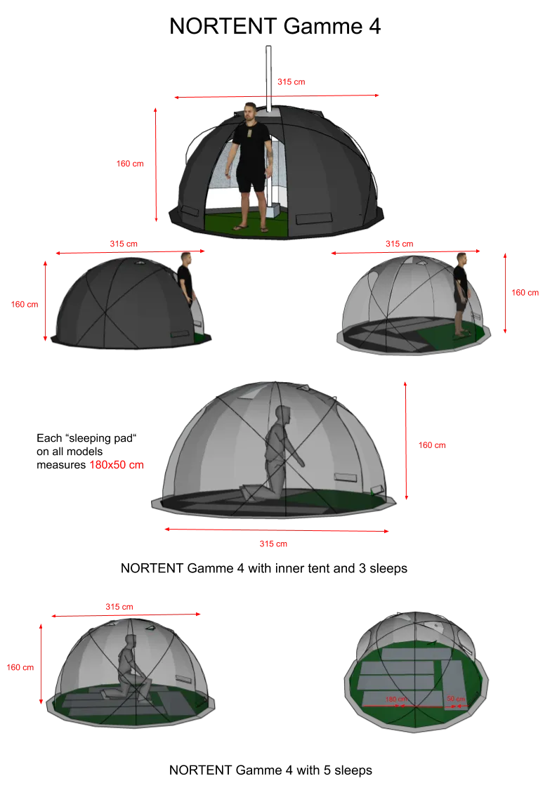 NORTENT Gamme 4 Person 4 Season Expedition Tent